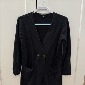 Black Double-Breasted Women's Cardigan